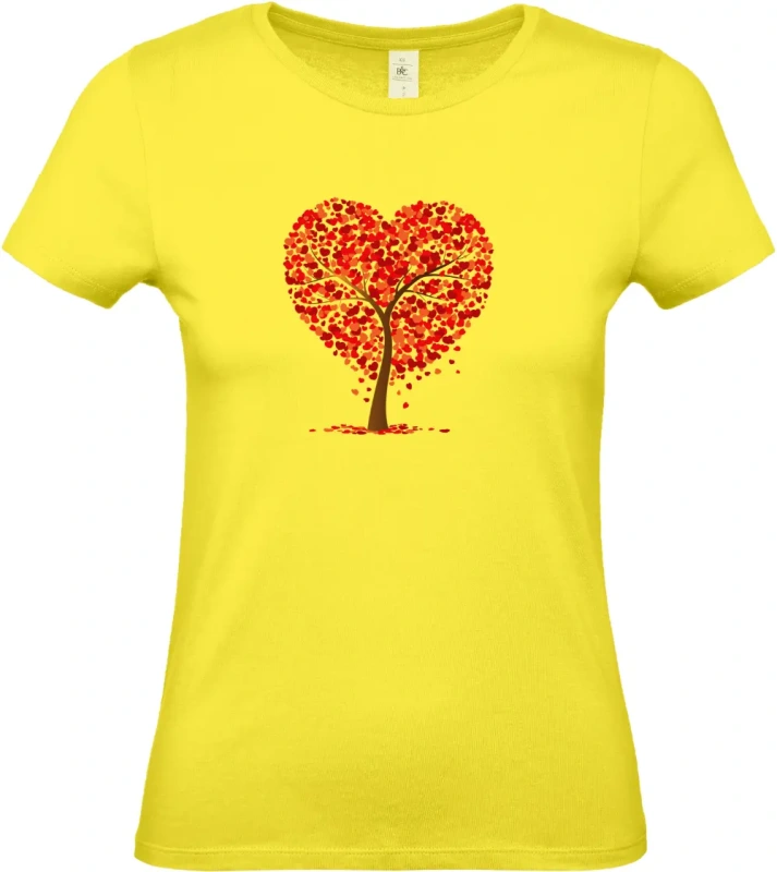 dámské citronové tričko Srdcový strom