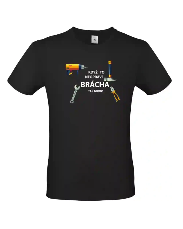 pánské černé tričko Když to neopraví brácha