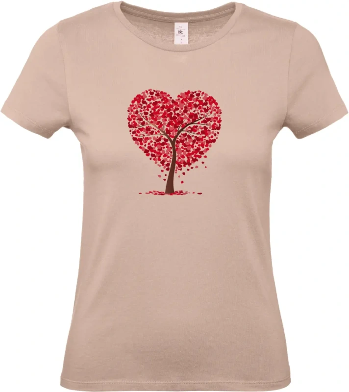 dámské světle ružové tričko Srdcový strom