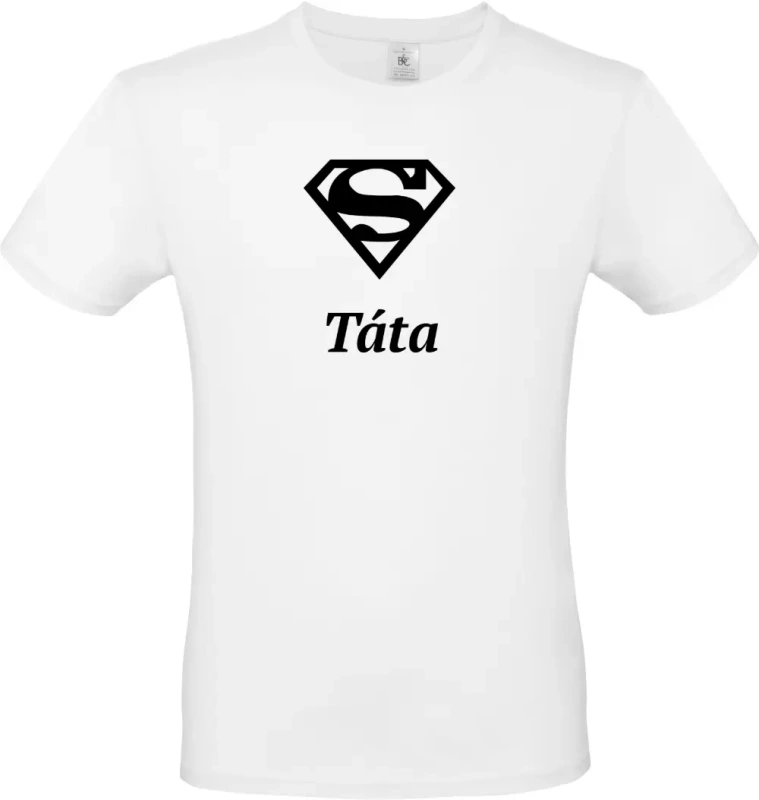 pánské bílé tričko Super Táta s černým textem