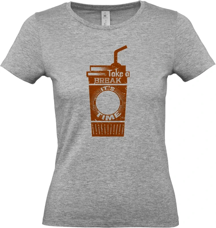 dámské sportovní šedé tričko Time coffee