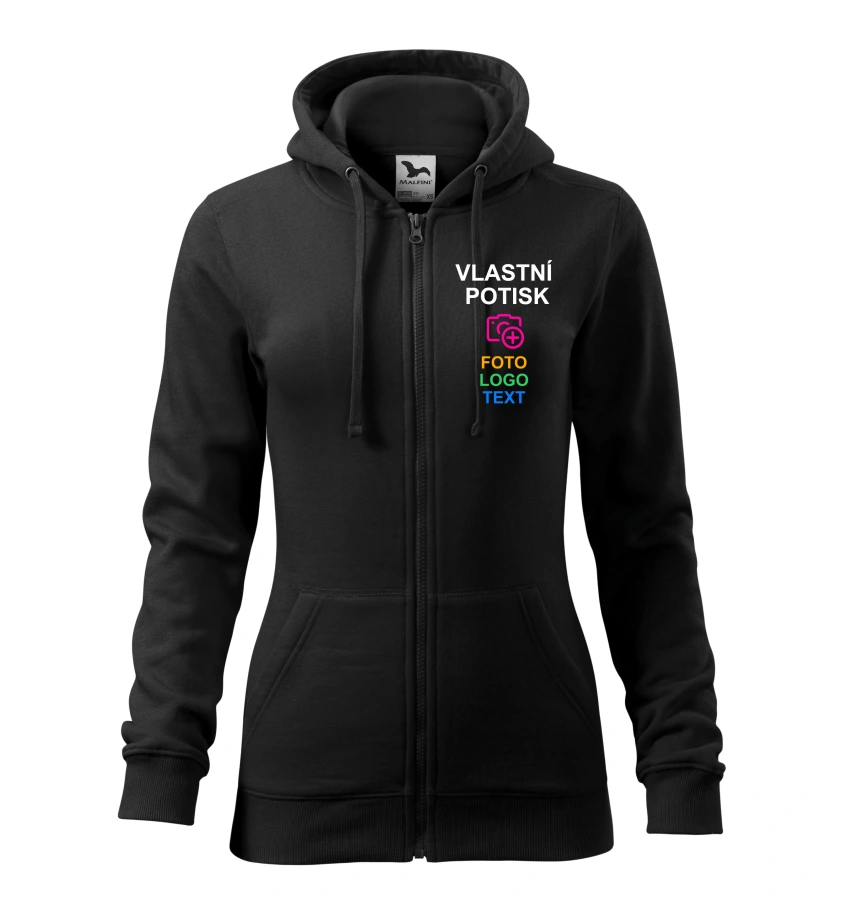 Dámská mikina se zipem a s kapucí - KOMFORT 👕