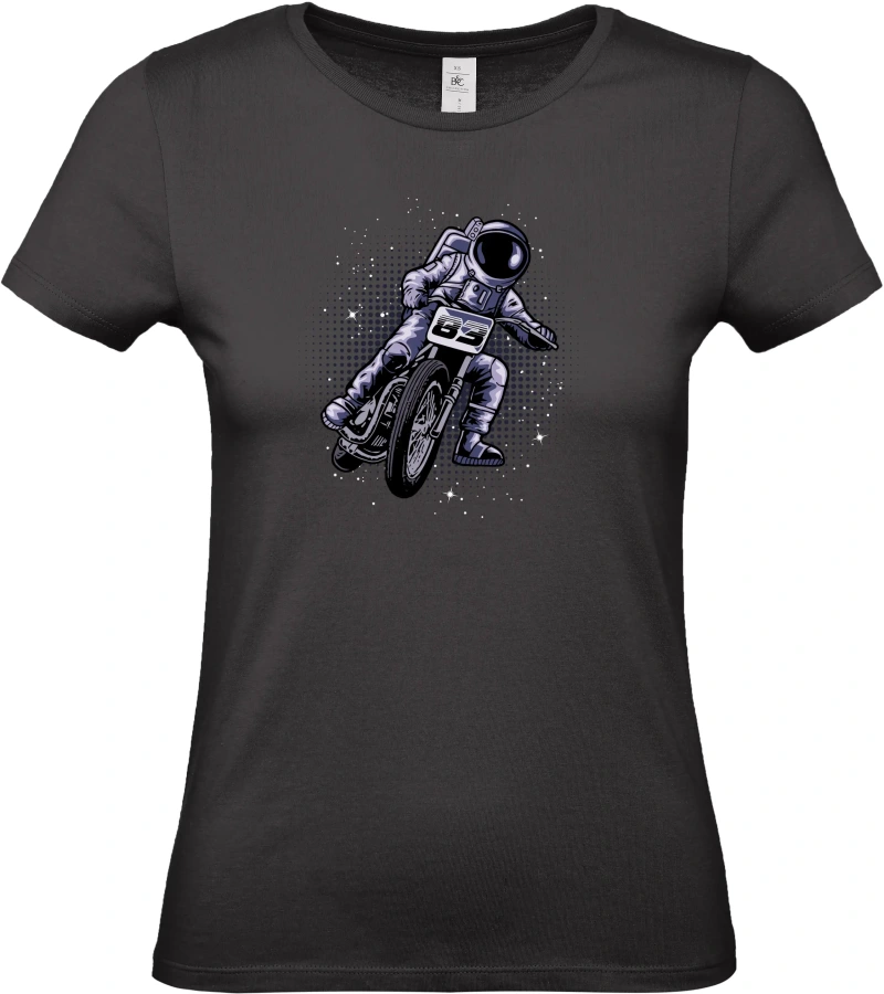 Dámské tričko Vesmírný Závodník - Astronaut na Motorce
