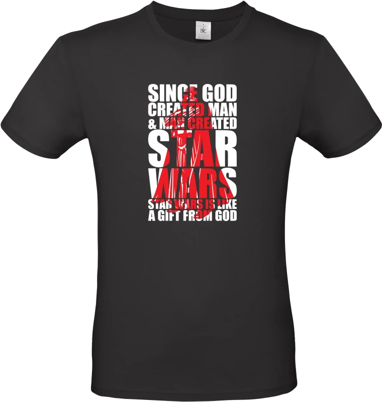 Pánské tričko SINCE GOD CREATED MAN -MAN CREATED STARWARS