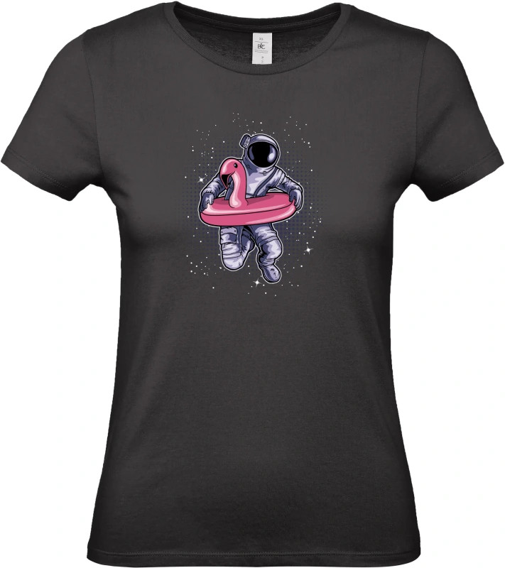 Dámské tričko Vesmírná dovolená - Astronaut s plameňákem