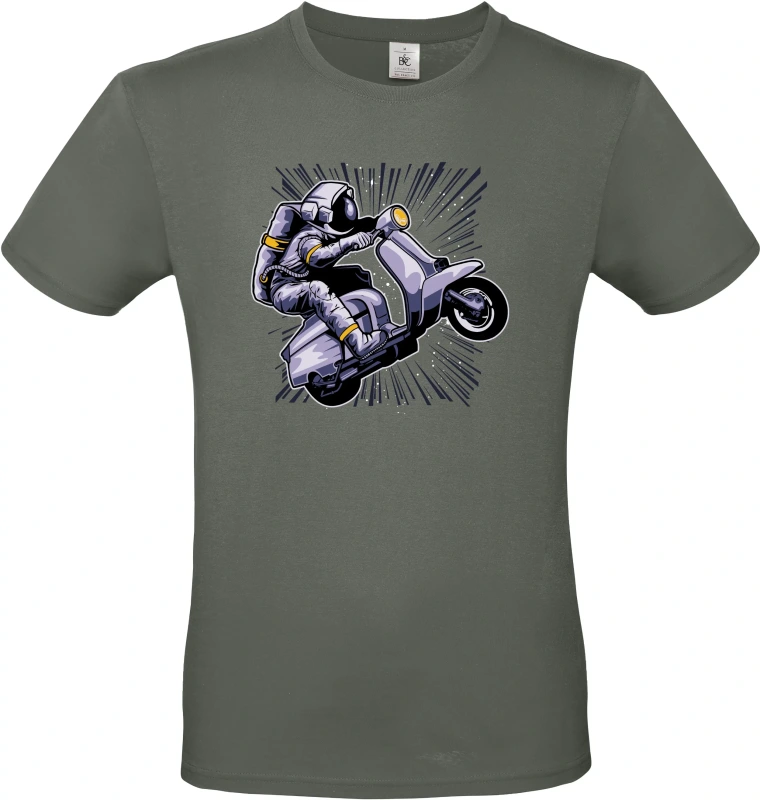 Pánské tričko Vesmírná Jízda - Astronaut na Skútru 3