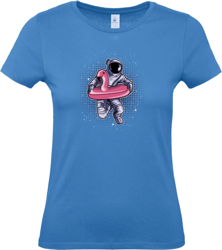 Dámské tričko Vesmírná dovolená - Astronaut s plameňákem 1