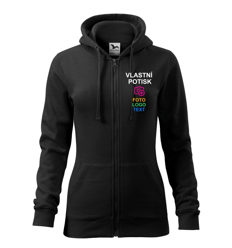Dámská mikina se zipem a s kapucí - KOMFORT 👕