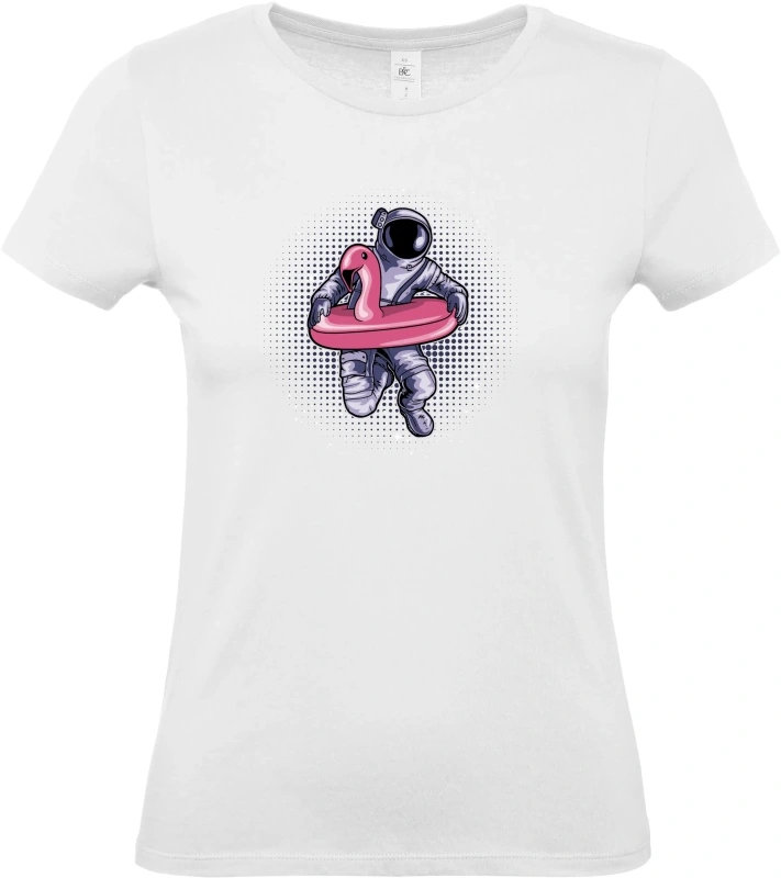 Dámské tričko Vesmírná dovolená - Astronaut s plameňákem 2