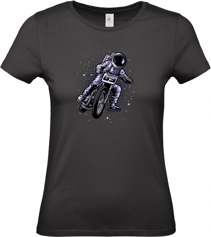 Dámské tričko Vesmírný Závodník - Astronaut na Motorce