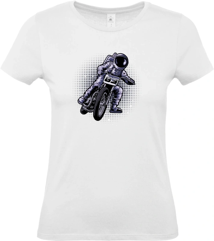 Dámské tričko Vesmírný Závodník - Astronaut na Motorce 2