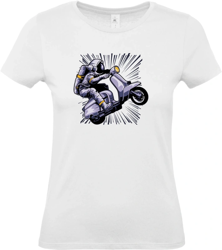 Dámské tričko Vesmírná Jízda - Astronaut na Skútru 2