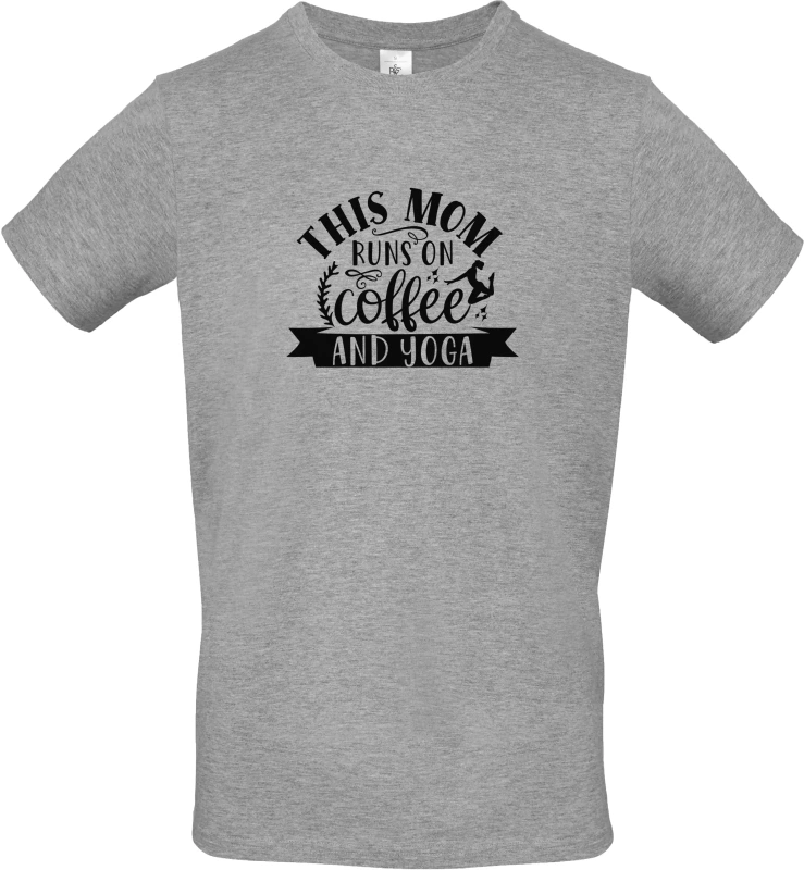 Pánské tričko This Mom Runs On Coffee and Yoga 3