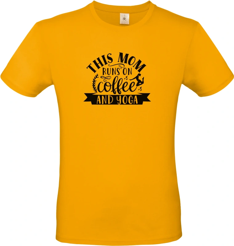 Pánské tričko This Mom Runs On Coffee and Yoga