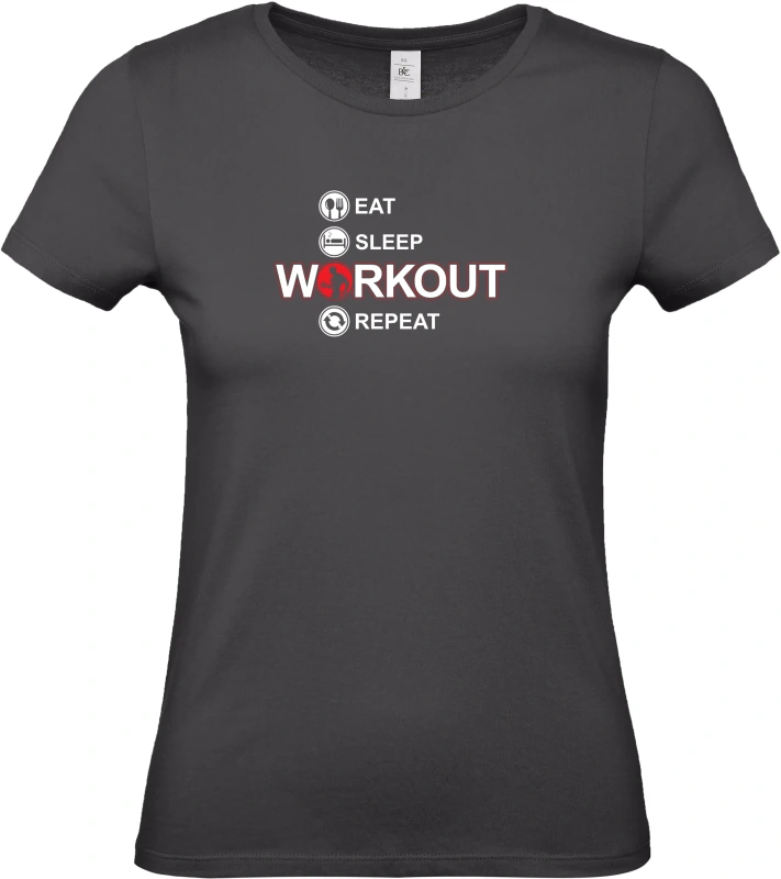 Dámské tričko Eat Sleep Workout Repeat