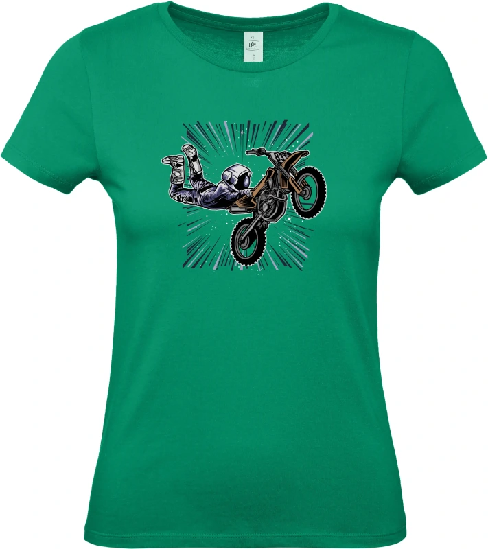Dámské tričko Vesmírný Motorkář - Astronaut na MX stroji 4