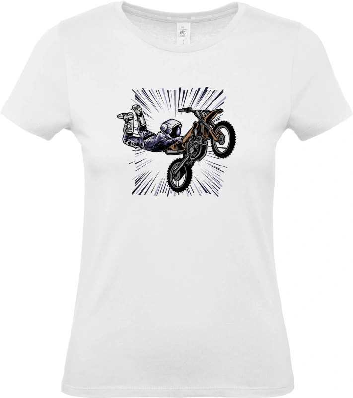 Dámské tričko Vesmírný Motorkář - Astronaut na MX stroji 2