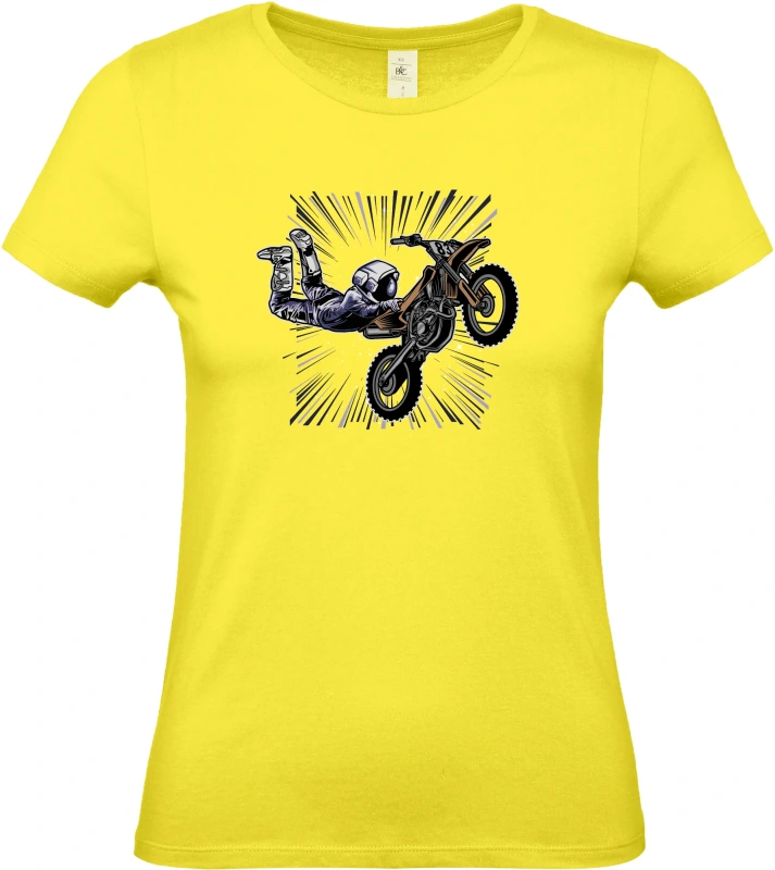Dámské tričko Vesmírný Motorkář - Astronaut na MX stroji 3