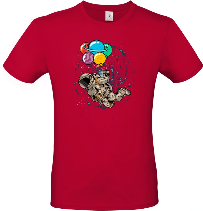 Pánské tričko Kosmický Snílek - Astronaut s Planetovými Balóny 8