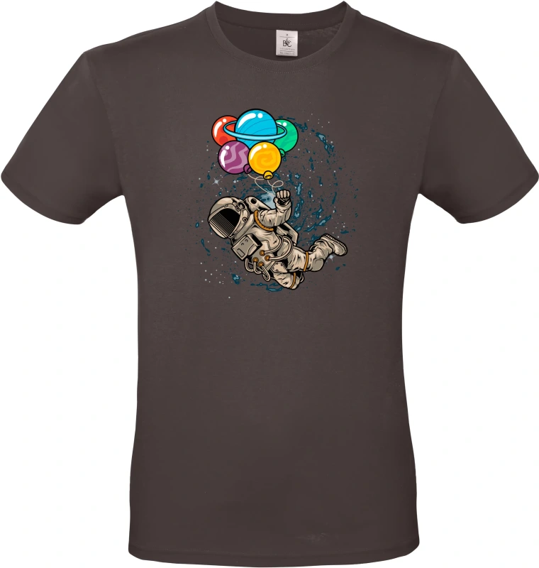Pánské tričko Kosmický Snílek - Astronaut s Planetovými Balóny 2