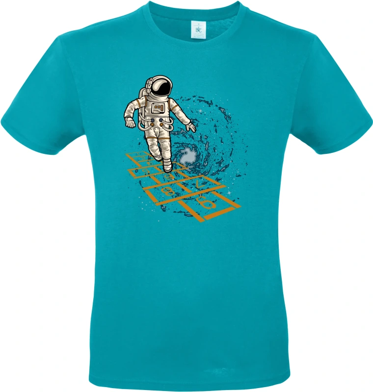Pánské tričko Vesmírná Školka - Astronaut Hraje v Galaxii 9