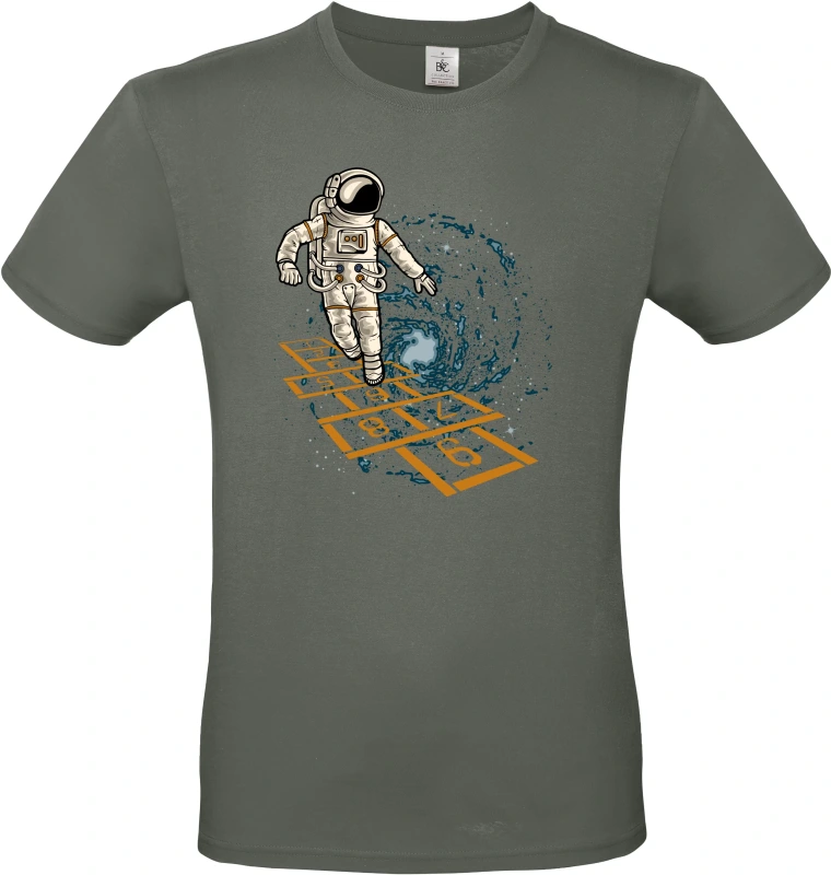 Pánské tričko Vesmírná Školka - Astronaut Hraje v Galaxii 3