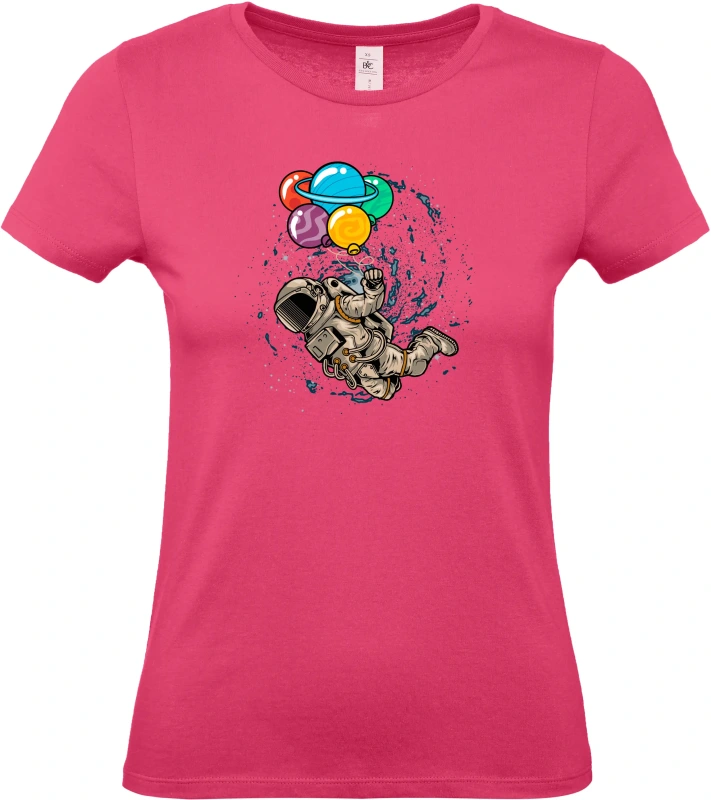 Dámské tričko Kosmický Snílek - Astronaut s Planetovými Balóny 10