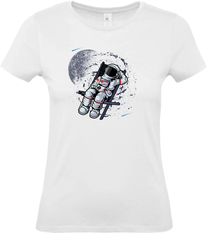 Dámské tričko Vesmírný relax - Astronaut na lehátku 2