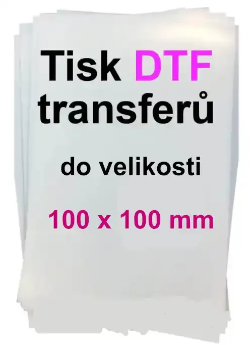 DTF potisk transferové folie do velikosti 100x100mm