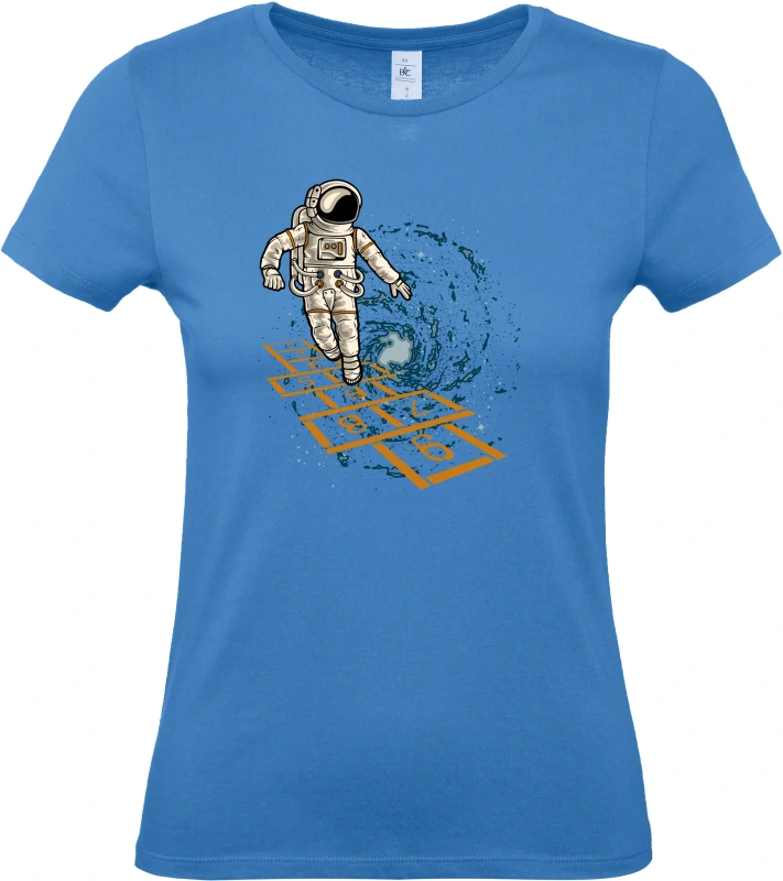 Dámské tričko Vesmírná Školka - Astronaut Hraje v Galaxii 1