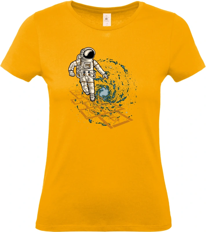 Dámské tričko Vesmírná Školka - Astronaut Hraje v Galaxii 7