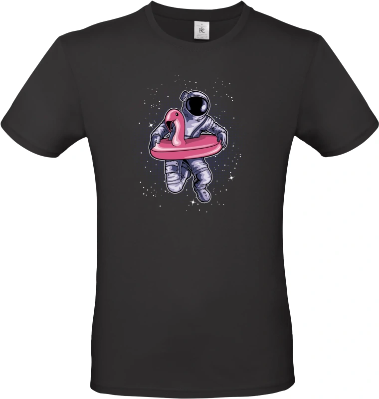 Pánské tričko Vesmírná dovolená - Astronaut s plameňákem